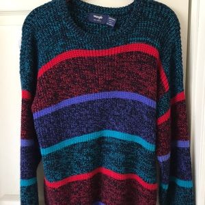 VINTAGE Wrangler Acrylic Sweater Medium Colorblock